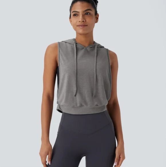 HALARA Gray Sleeveless Hoodie - Picture 6 of 11